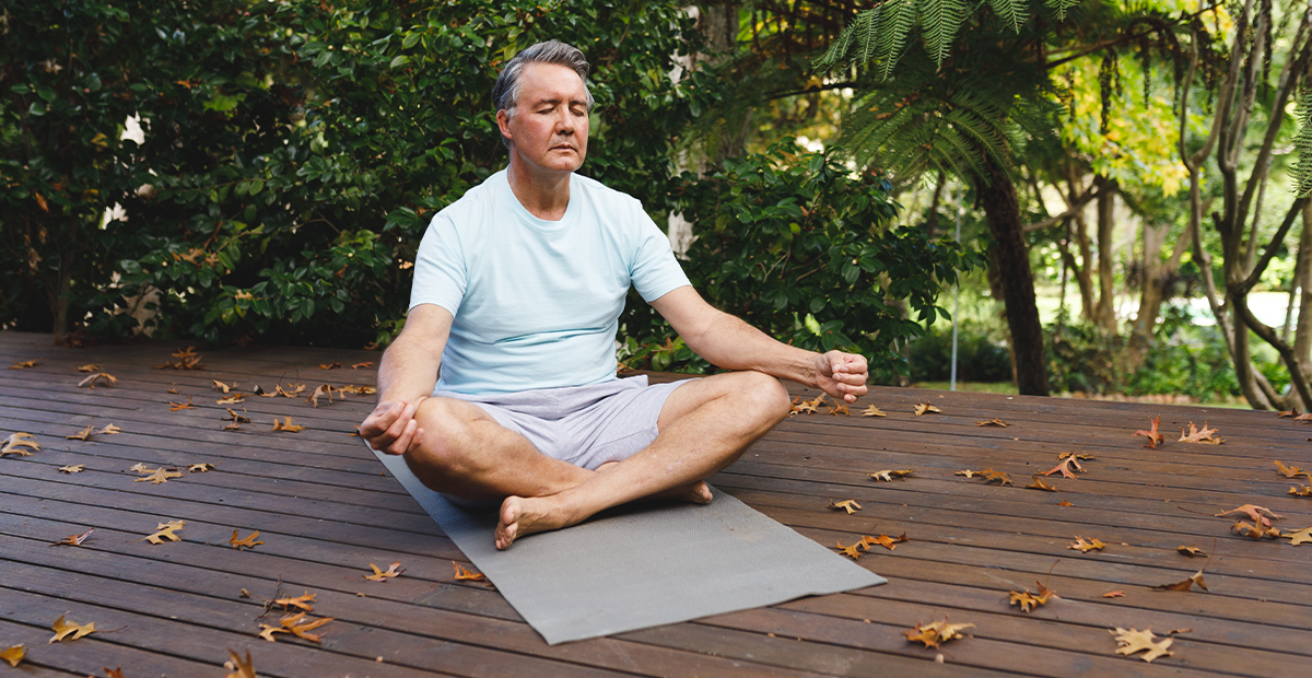Senior citizan practicing yoga