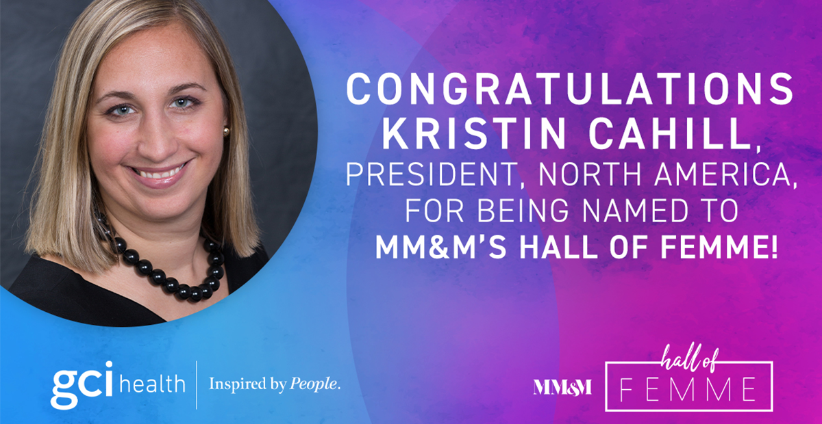 Graphic congratulating Kristin Cahill on MMM Hall of Femme