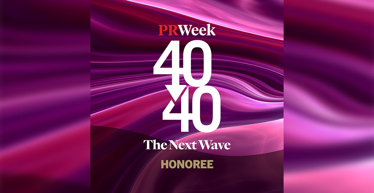 PRWeek 40 Under 40 badge